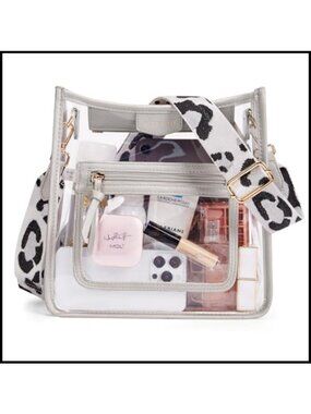 Clear Crossbody Bag Stadium Approved PVC Transparent Purse Guitar Strap
